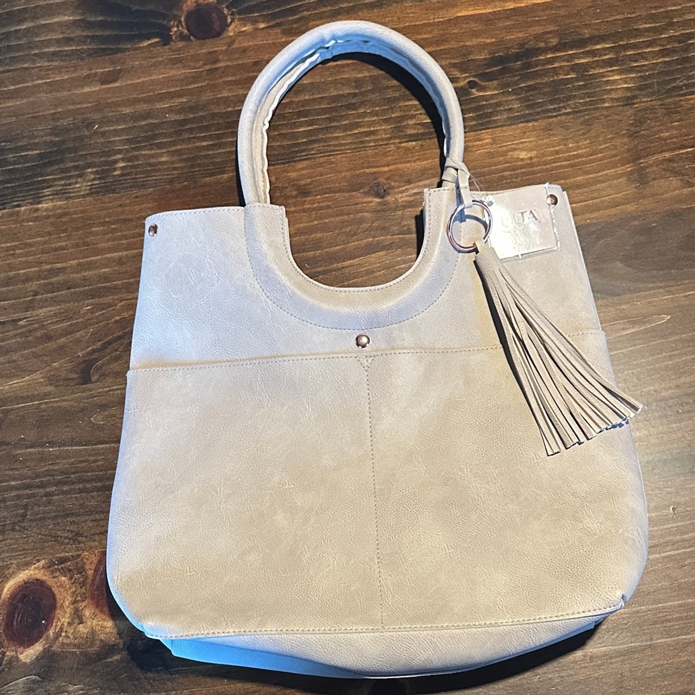 Ulta Beauty Cream Tote with Tassel Accent